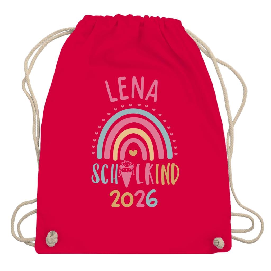 Personalisierter Turnbeutel Schulkind 2026 in 8 Farben | Geschenk zur Einschulung | Sportbeutel mit Name | Kindergarten- & Schultasche