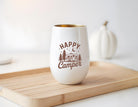 Windlicht Camper Happy Camper | Camping Deko mit Gold | Geschenk für Camper & Wohnwagen Fans | Gemütliche Camping Tischdeko