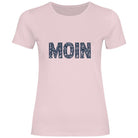 Damen T-Shirt „MOIN“ – Maritimes Shirt für Nordsee- & Küstenfans | weiß, rosa, natur, hellblau