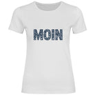 Damen T-Shirt „MOIN“ – Maritimes Shirt für Nordsee- & Küstenfans | weiß, rosa, natur, hellblau