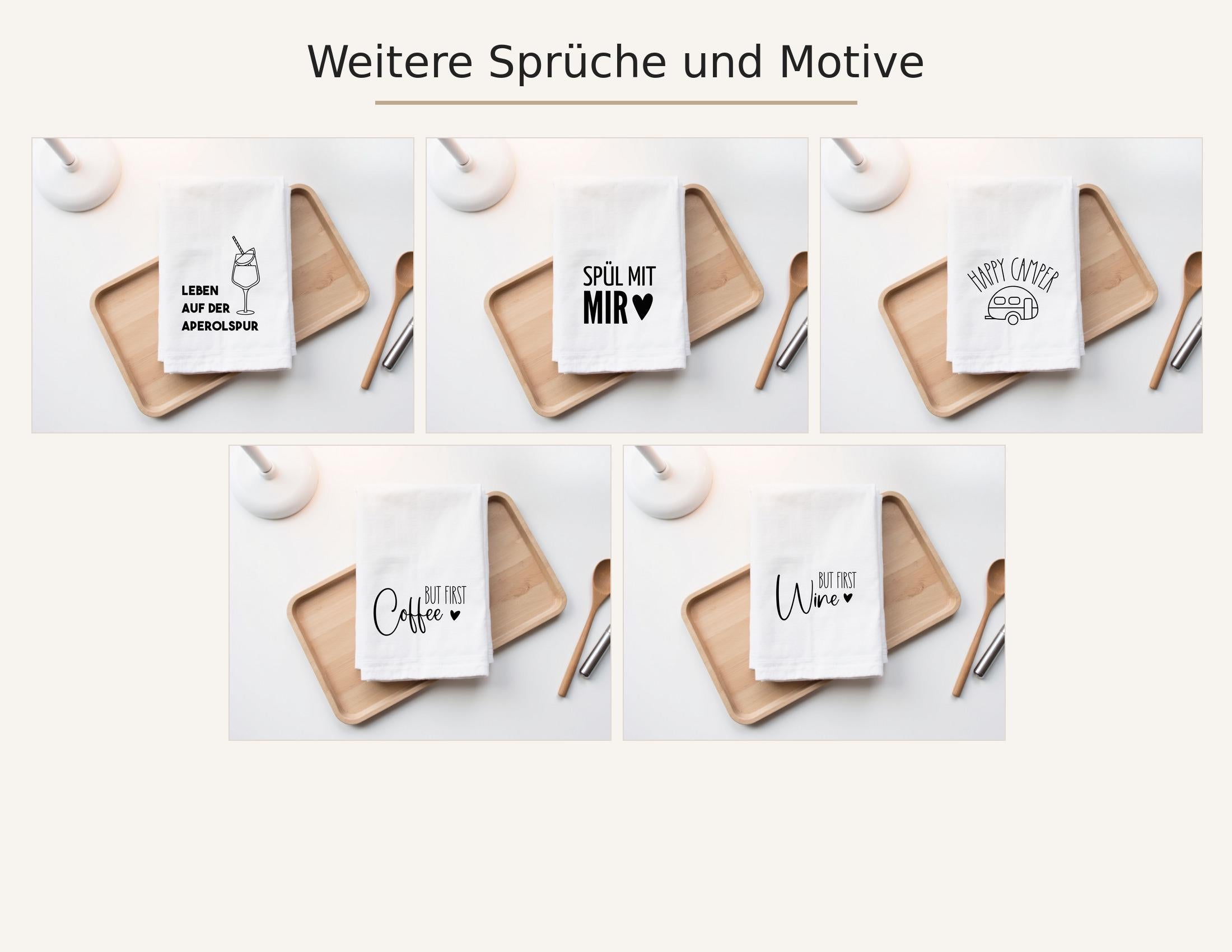 Geschirrtuch | But First Coffee | lustiger Spruch | in schwarz oder weiß