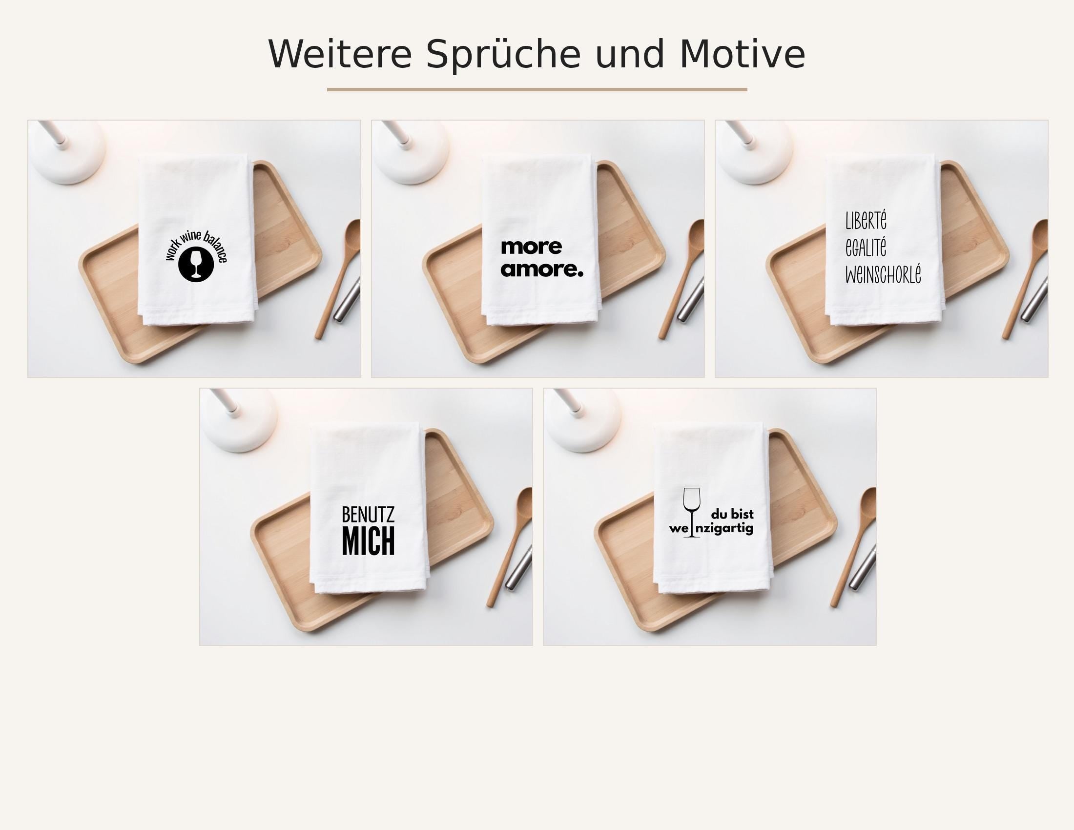 Geschirrtuch | Liberté Egalité Weinschorlé | lustiger Spruch | in schwarz, weiß oder grau