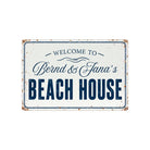 Personalisiertes Blechschild „Beach House“ – maritime Deko im Vintage-Look mit deinen Namen | 30 x 20 cm