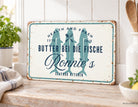 Personalisiertes Blechschild Küche 30 × 20 cm | Butter bei die Fische | maritimes Küchenschild mit Name und Jahreszahl