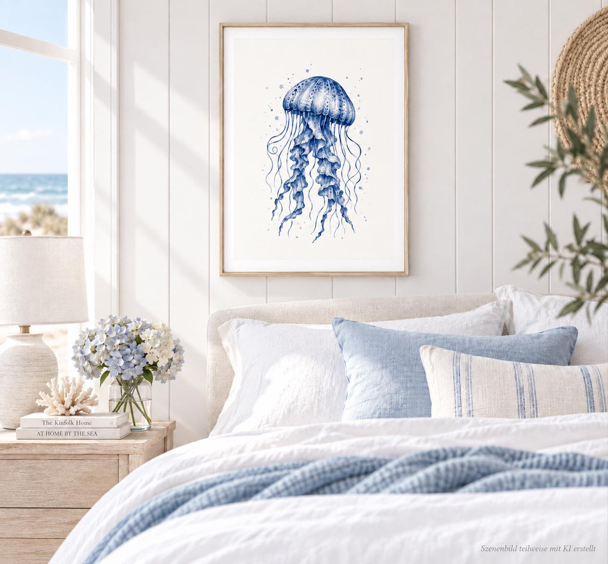 Poster Qualle | maritime Wall Art | Beach House Decor | Wand Deko | Coastal Wall Art