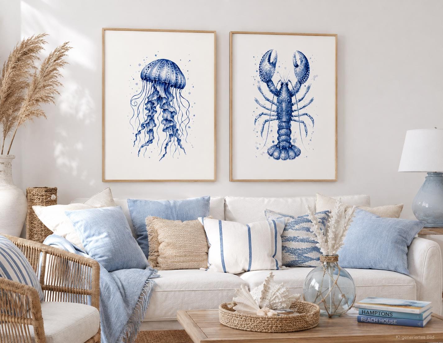 Poster Qualle | maritime Wall Art | Beach House Decor | Wand Deko | Coastal Wall Art
