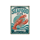 Personalisiertes Blechschild „Seafood Club“ mit Namen und Ort | 20 x 30 cm