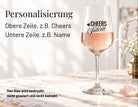 Personalisiertes Weinglas mit Name | Cheers, Cin Cin oder Santé | Geschenk für Frauen & Mädelsabend