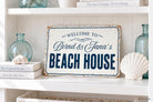 Personalisiertes Blechschild „Beach House“ – maritime Deko im Vintage-Look mit deinen Namen | 30 x 20 cm