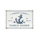 Personalisiertes Camper Blechschild | Wohnmobil Deko mit Namen | maritimes Vintage Metallschild | Wunschtext | Geschenk Camper | 30 × 20 cm