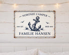 Personalisiertes Camper Blechschild | Wohnmobil Deko mit Namen | maritimes Vintage Metallschild | Wunschtext | Geschenk Camper | 30 × 20 cm