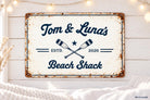 Personalisiertes Blechschild maritim | Beach Shack Schild mit Namen und Jahreszahl | Geschenk für Paare, Camper und Küstenfans
