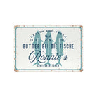 Personalisiertes Blechschild Küche 30 × 20 cm | Butter bei die Fische | maritimes Küchenschild mit Name und Jahreszahl