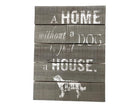 Vintage Holzschild „A Home Without a Dog Is Just a House“ | Shabby Chic Wanddeko für Hundeliebhaber