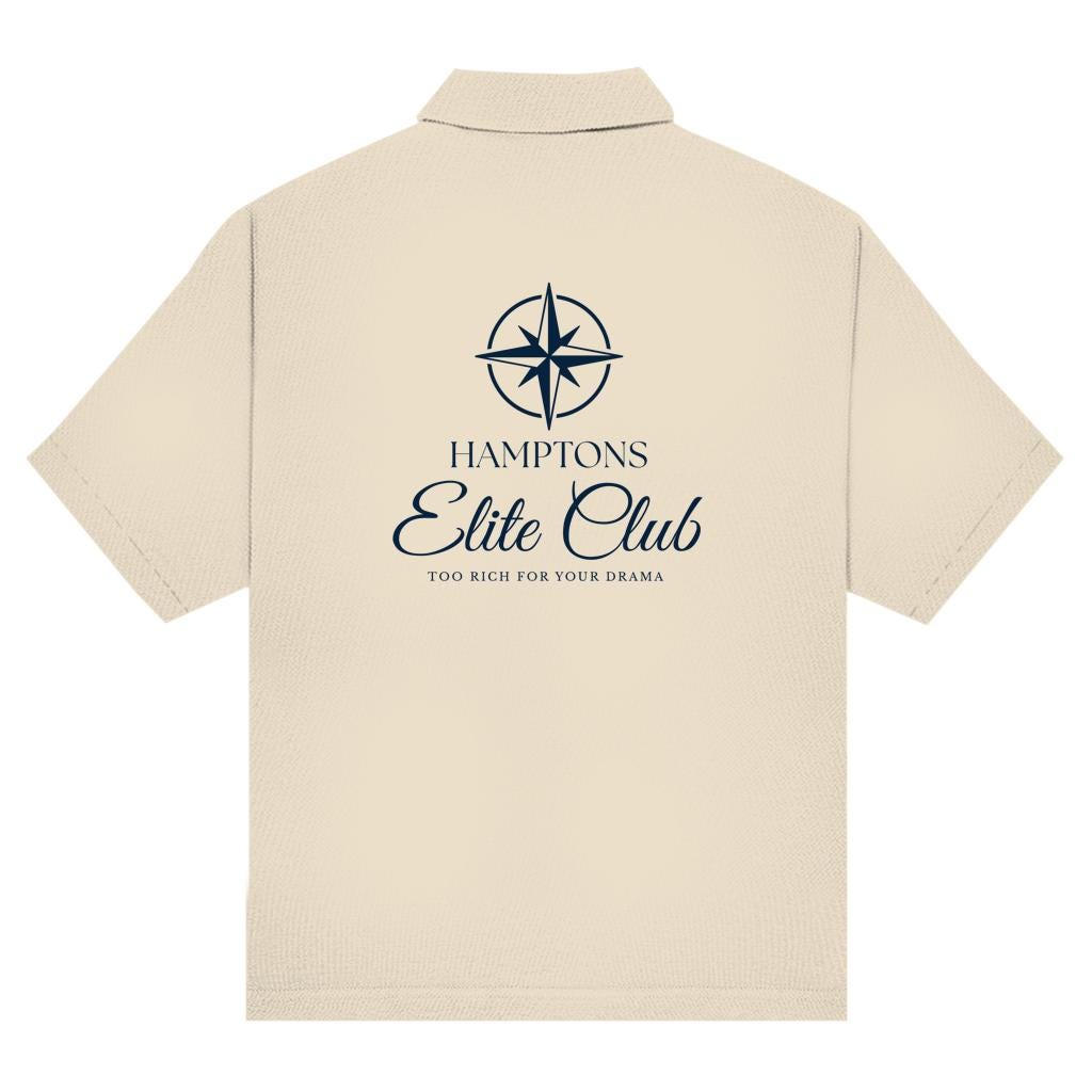 Hampton Elite Club Polo Shirt | Maritimes Unisex Poloshirt mit Kompass Motiv | Küstenlook Geschenk für Segler & Bootsliebhaber