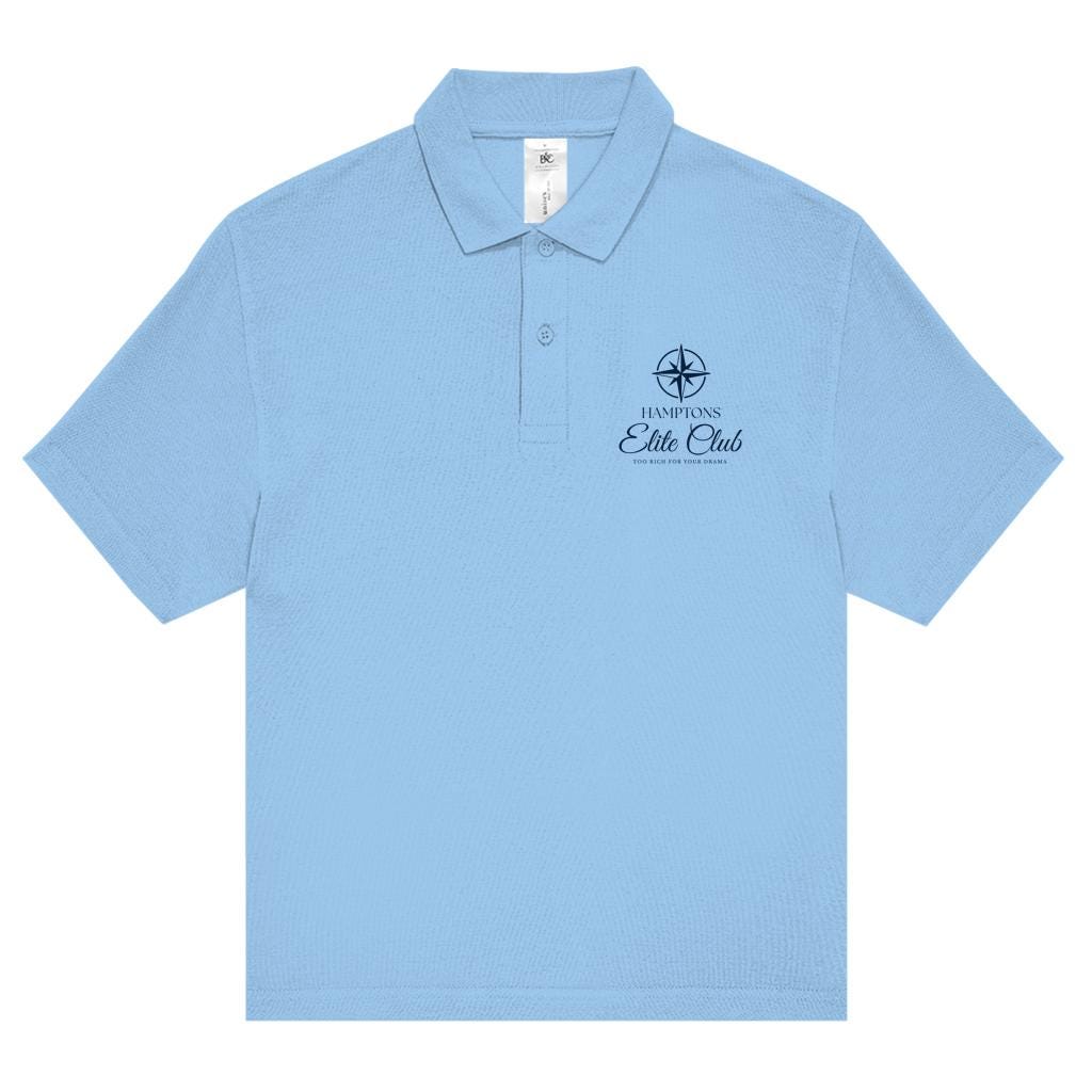 Hampton Elite Club Polo Shirt | Maritimes Unisex Poloshirt mit Kompass Motiv | Küstenlook Geschenk für Segler & Bootsliebhaber
