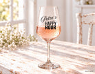 Personalisiertes Weinglas „Happy Hour“ | schönes Geschenk für Paare | Weingläser bedruckt mit Namen