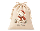Personalisierter Geschenkbeutel mit weihnachtlichem Tier-Motiv als Verpackung für Nikolaus, Wichteln, Weihnachten | 3 Größen | 8 Motive
