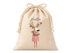 Personalisierter Geschenkbeutel mit Rentier-Motiv als Verpackung für Nikolaus, Wichteln, Weihnachten | 3 Größen | 12 Motive
