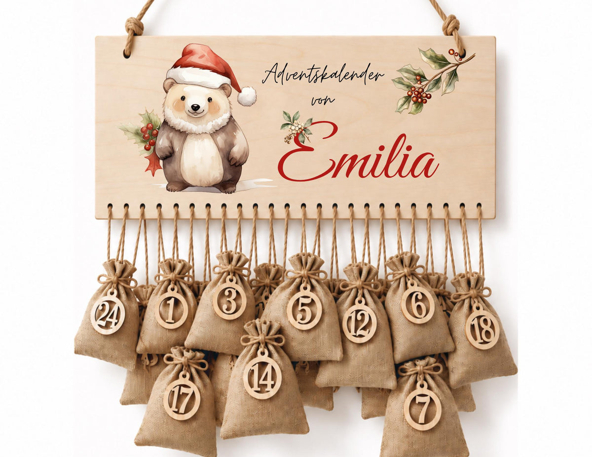 Personalisierbarer Adventskalender aus Holz – wiederverwendbar & liebevoll befüllbar