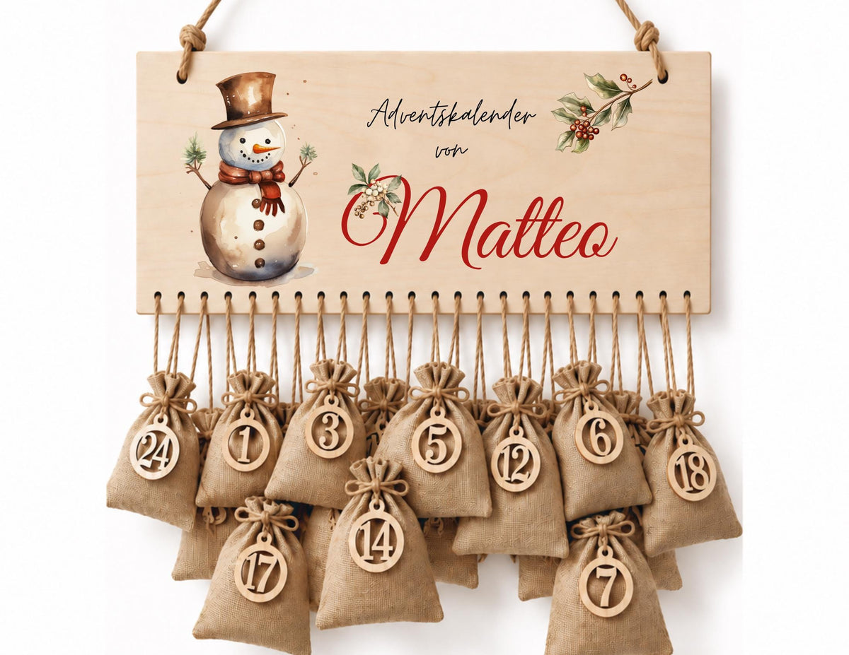 Personalisierbarer Adventskalender aus Holz – wiederverwendbar & liebevoll befüllbar