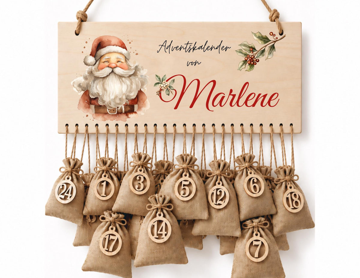Personalisierbarer Adventskalender aus Holz – wiederverwendbar & liebevoll befüllbar