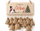 Personalisierbarer Adventskalender aus Holz | Schneemann und Waldtiere | wiederverwendbar & liebevoll befüllbar