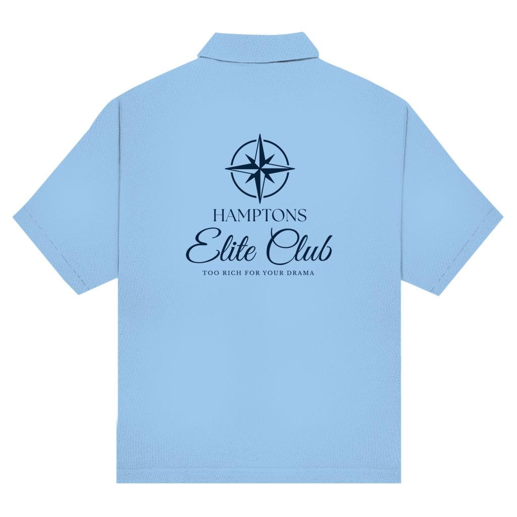 Hampton Elite Club Polo Shirt | Maritimes Unisex Poloshirt mit Kompass Motiv | Küstenlook Geschenk für Segler & Bootsliebhaber