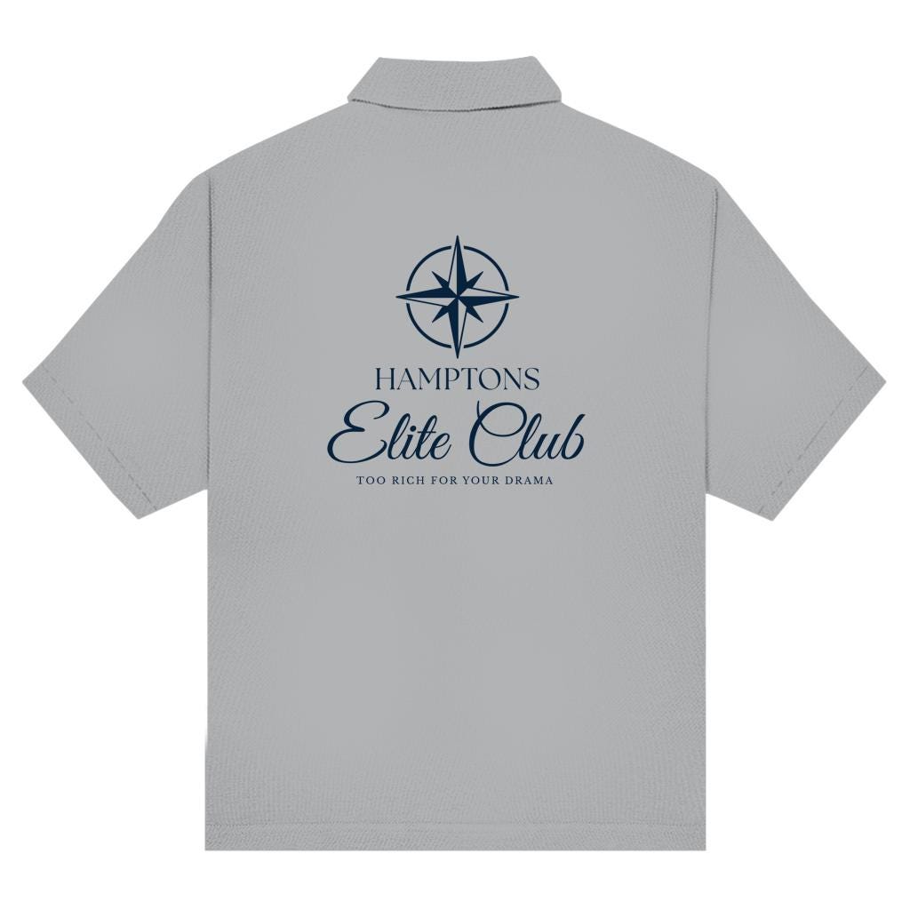 Hampton Elite Club Polo Shirt | Maritimes Unisex Poloshirt mit Kompass Motiv | Küstenlook Geschenk für Segler & Bootsliebhaber