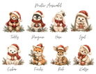 Personalisierter Geschenkbeutel mit weihnachtlichem Tier-Motiv als Verpackung für Nikolaus, Wichteln, Weihnachten | 3 Größen | 8 Motive