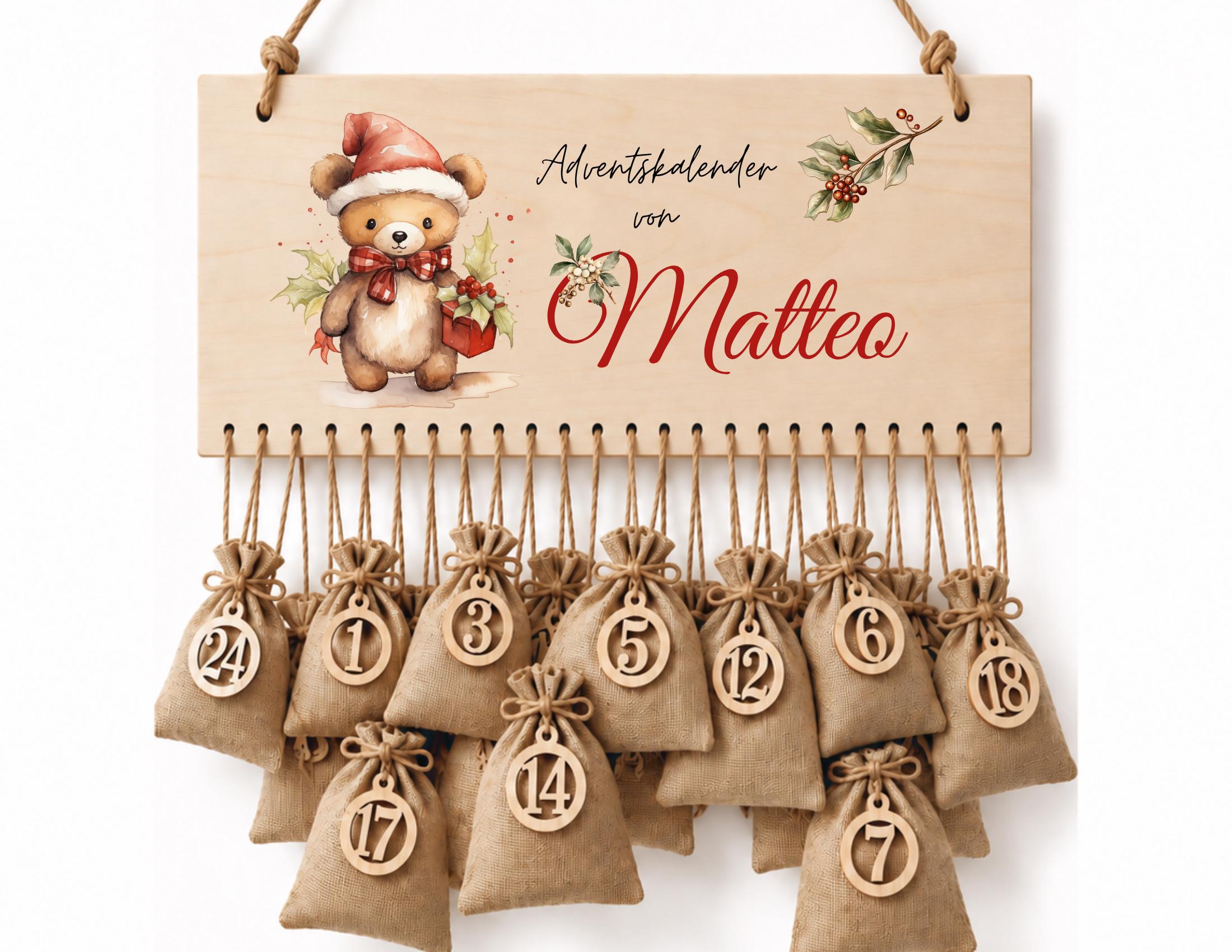 Personalisierbarer Adventskalender aus Holz – wiederverwendbar & liebevoll befüllbar