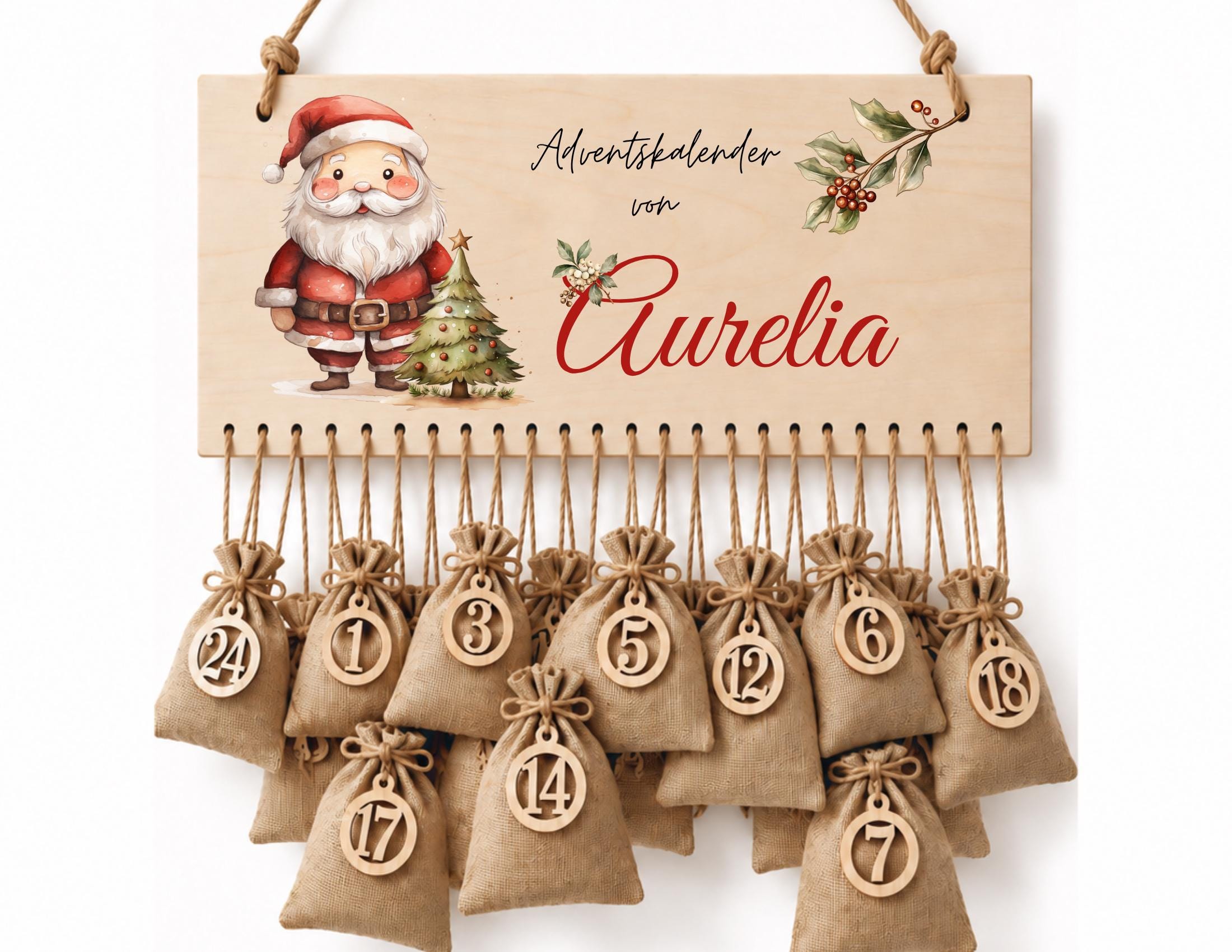 Personalisierbarer Adventskalender aus Holz – wiederverwendbar & liebevoll befüllbar
