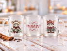 Personalisierte satinierte Glastasse | niedliche Mäuse und dein Name | Teetasse | 24 Motive zur Auswahl