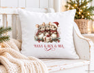 Personalisierbares Weihnachtskissen mit süßen Mäusen – Geschenk mit Namen & Wunschmotiv | Kissen mit Füllung | 24 Motive zur Auswahl