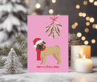 Karte Weihnachten in pink | Mops oder Weihnachtstanne - Roo's Gift Shop