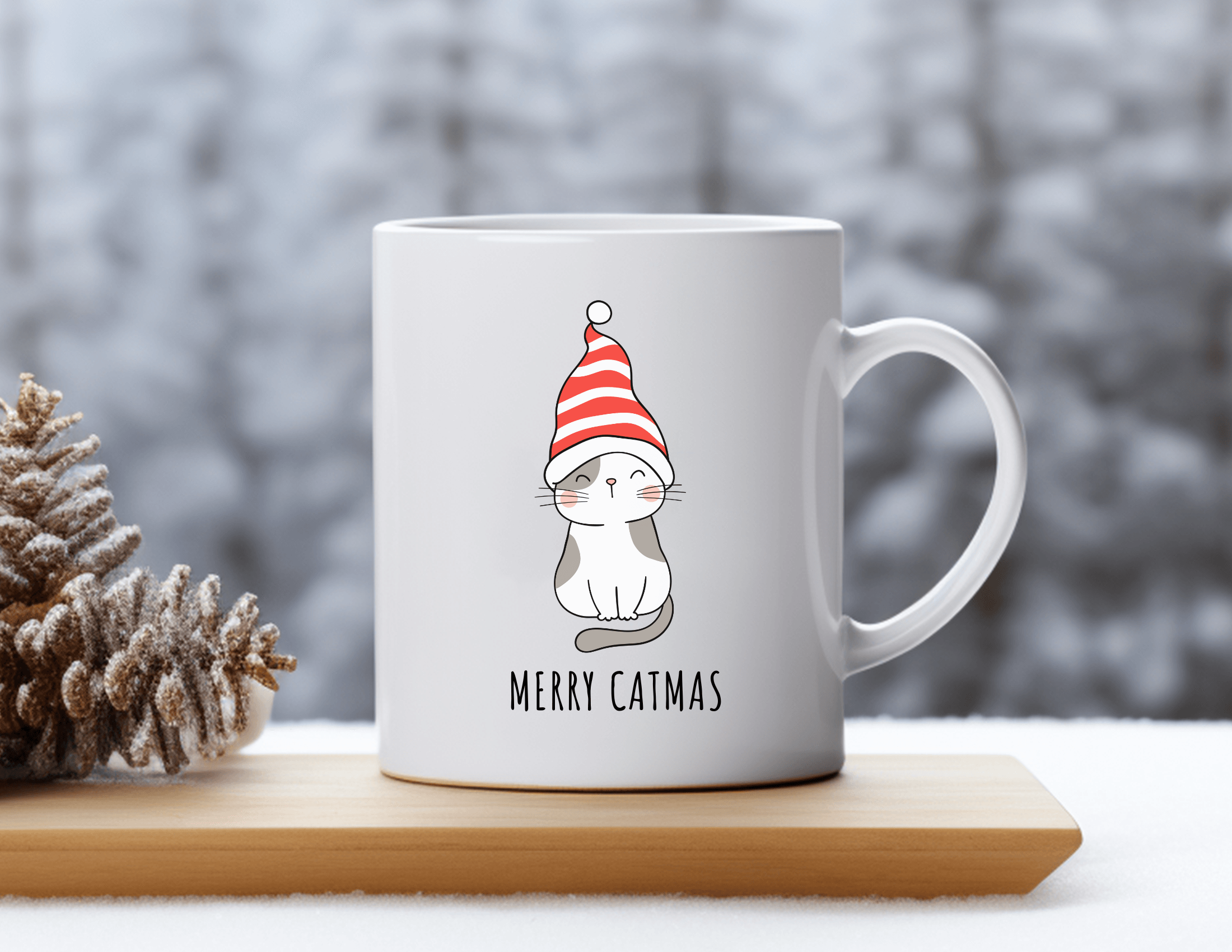Keramiktasse | Weihnachtsmotiv Katzen | Merry Catmas - Roo's Gift Shop