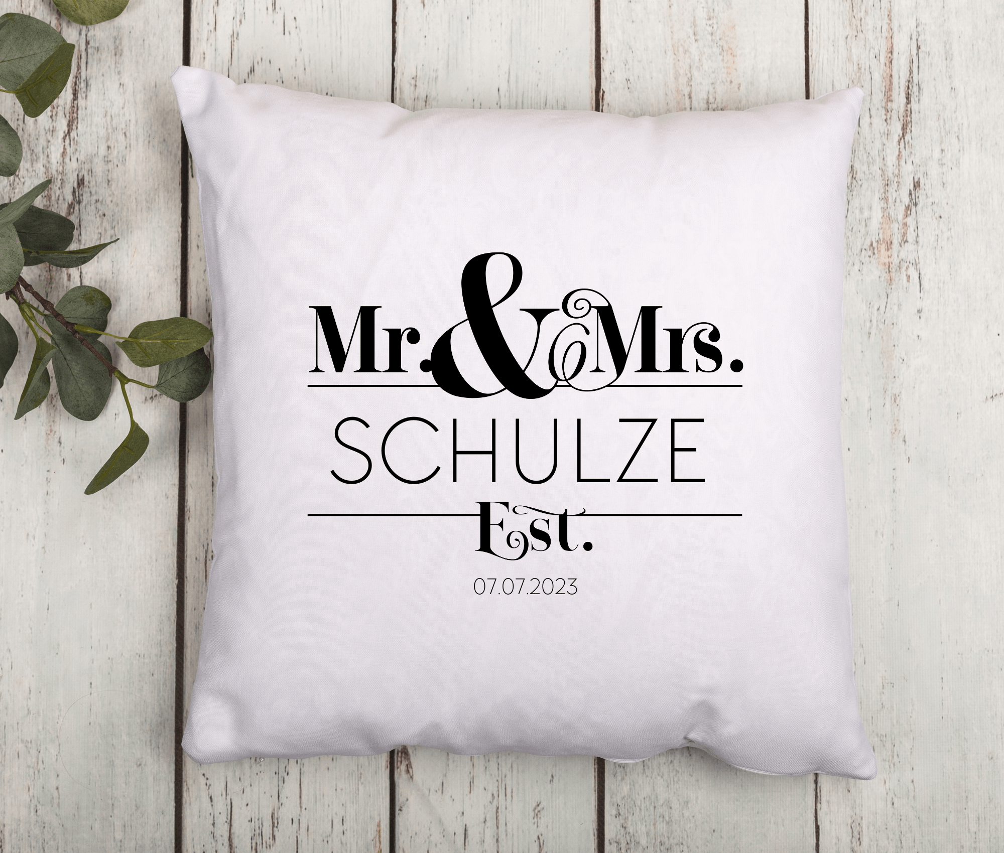 Kissen | Mr. & Mrs. | personalisiert | 40 x 40 cm - Roo's Gift Shop