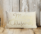 Kissen | Weihnachten | Merry Christmas | Samt creme gold - Roo's Gift Shop