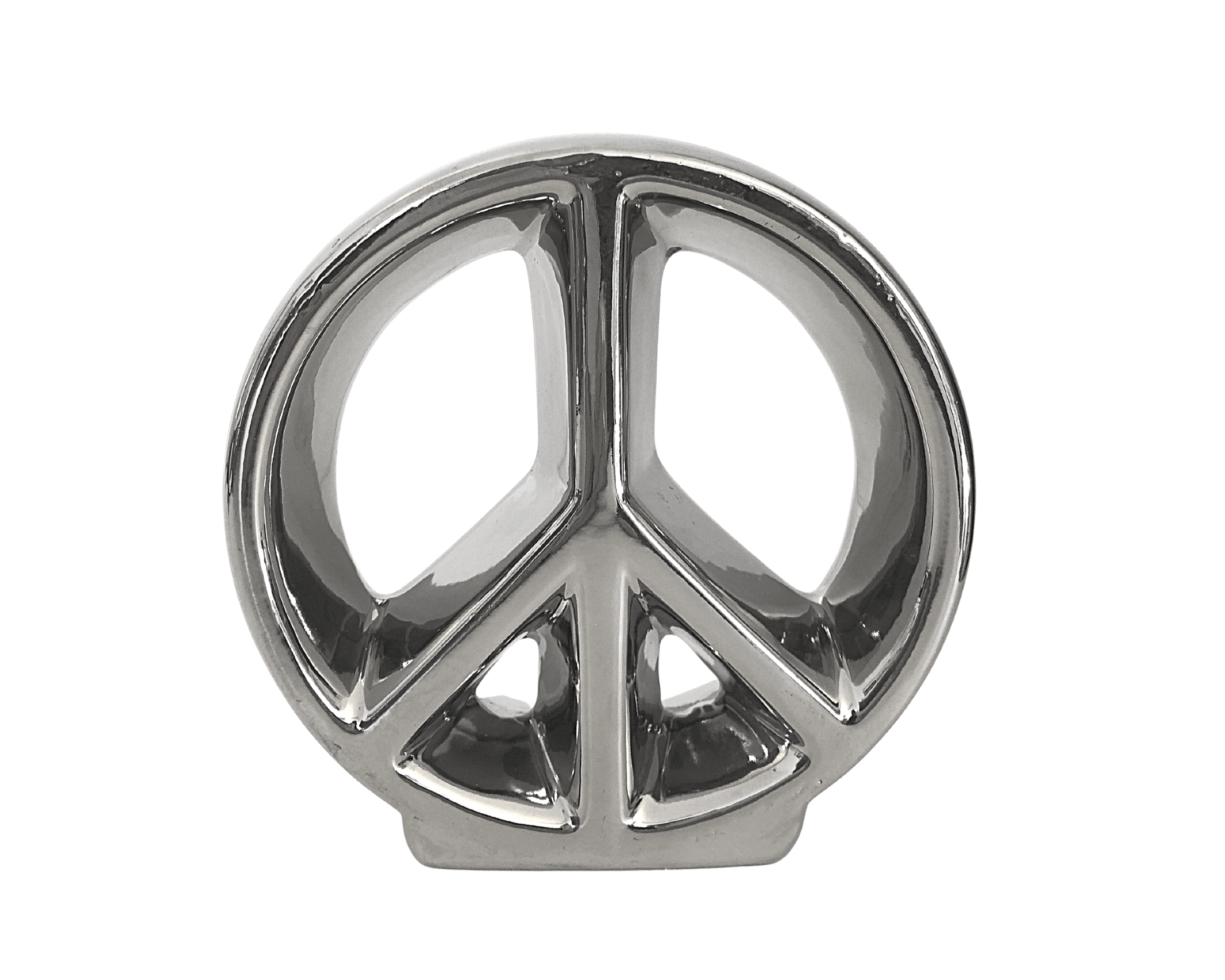 Objekt | Peace Zeichen | Keramik | silber - Roo's Gift Shop