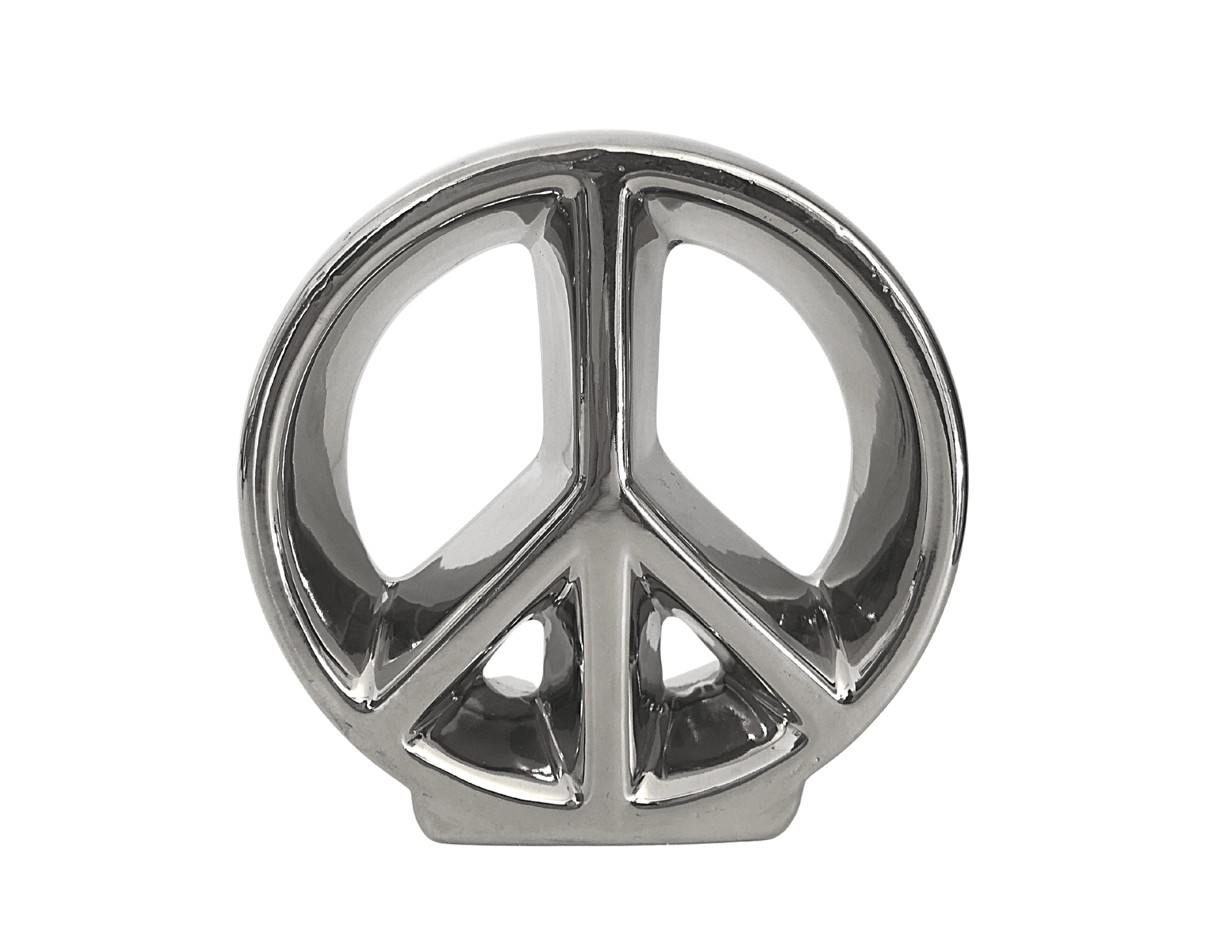 Objekt | Peace Zeichen | Keramik | silber - Roo's Gift Shop