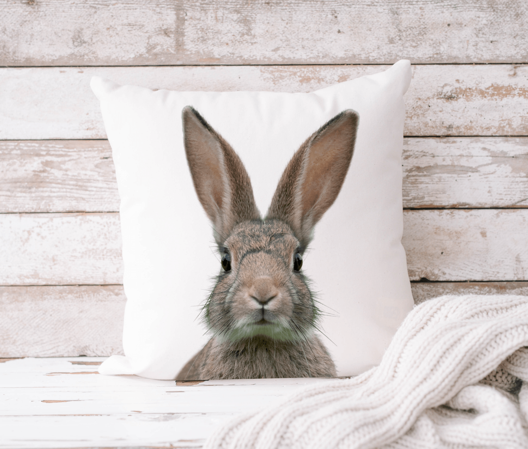 Osterkissen Osterhase | Baumwollkissen in 40x40 cm mit Füllung - Roo's Gift Shop