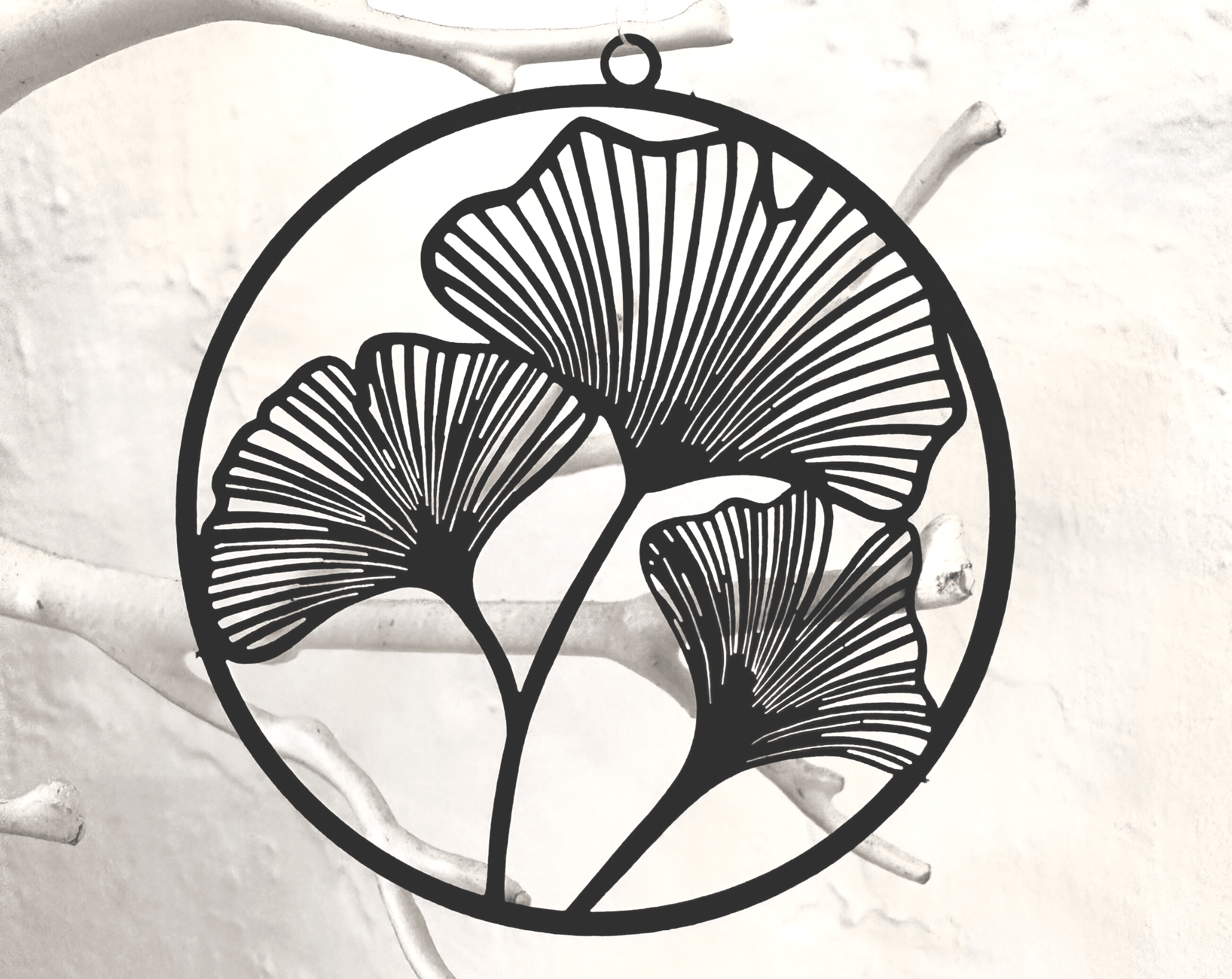 Papieranhänger | Ginko | 2 Stück | schwarz - Roo's Gift Shop