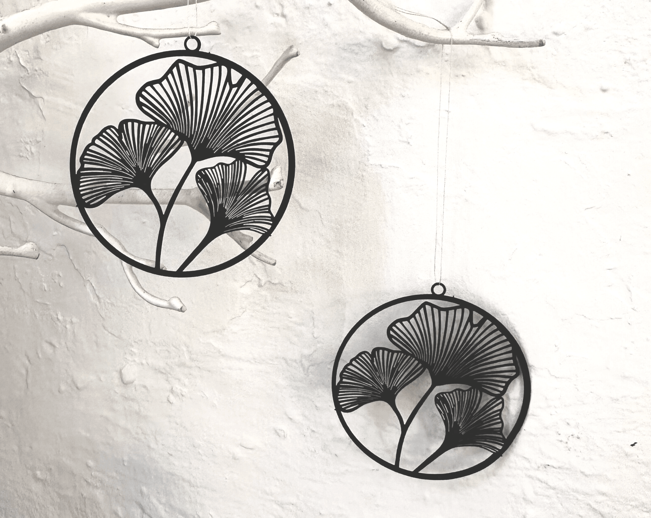 Papieranhänger | Ginko | 2 Stück | schwarz - Roo's Gift Shop