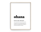 Poster | Definitionsposter | Definition OHANA - Roo's Gift Shop