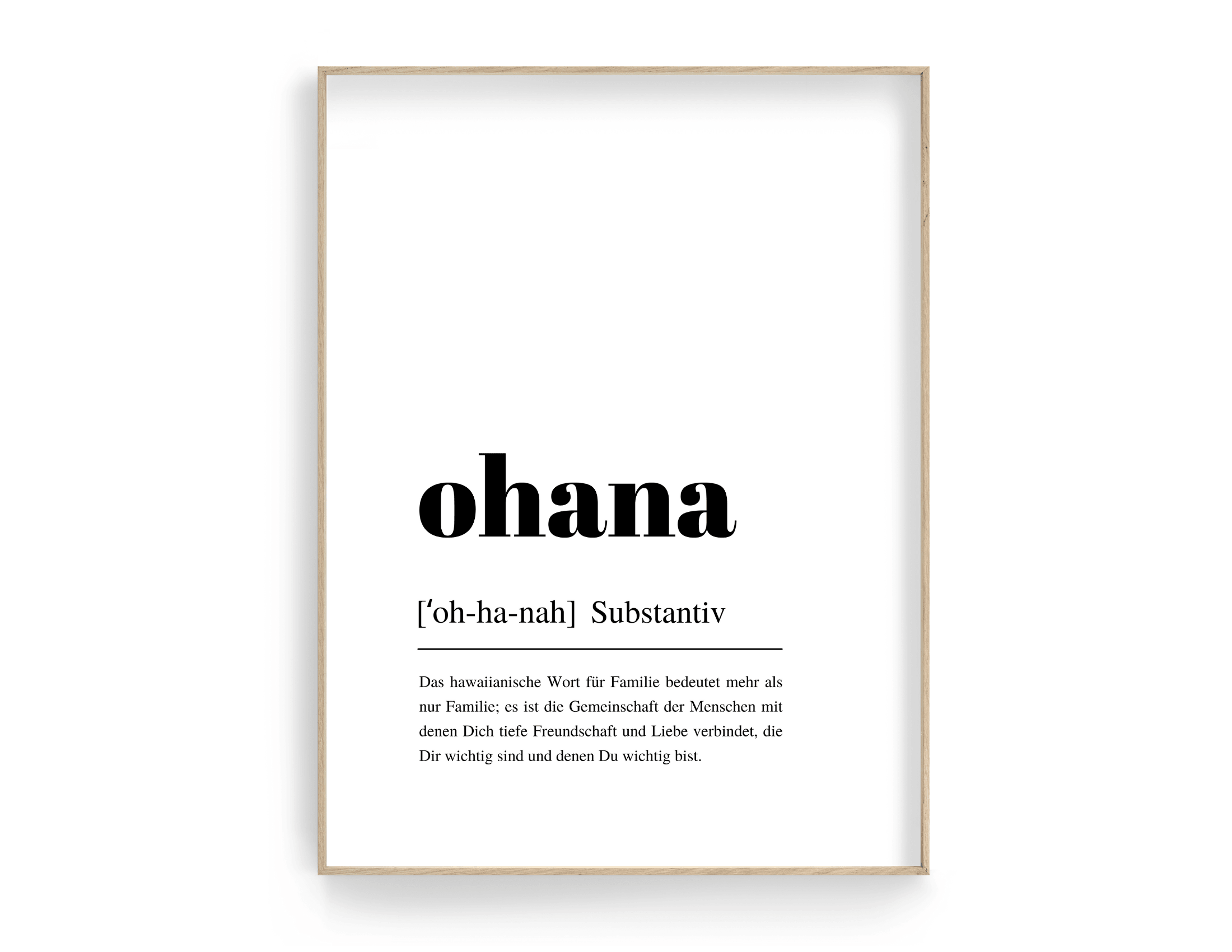 Poster | Definitionsposter | Definition OHANA - Roo's Gift Shop