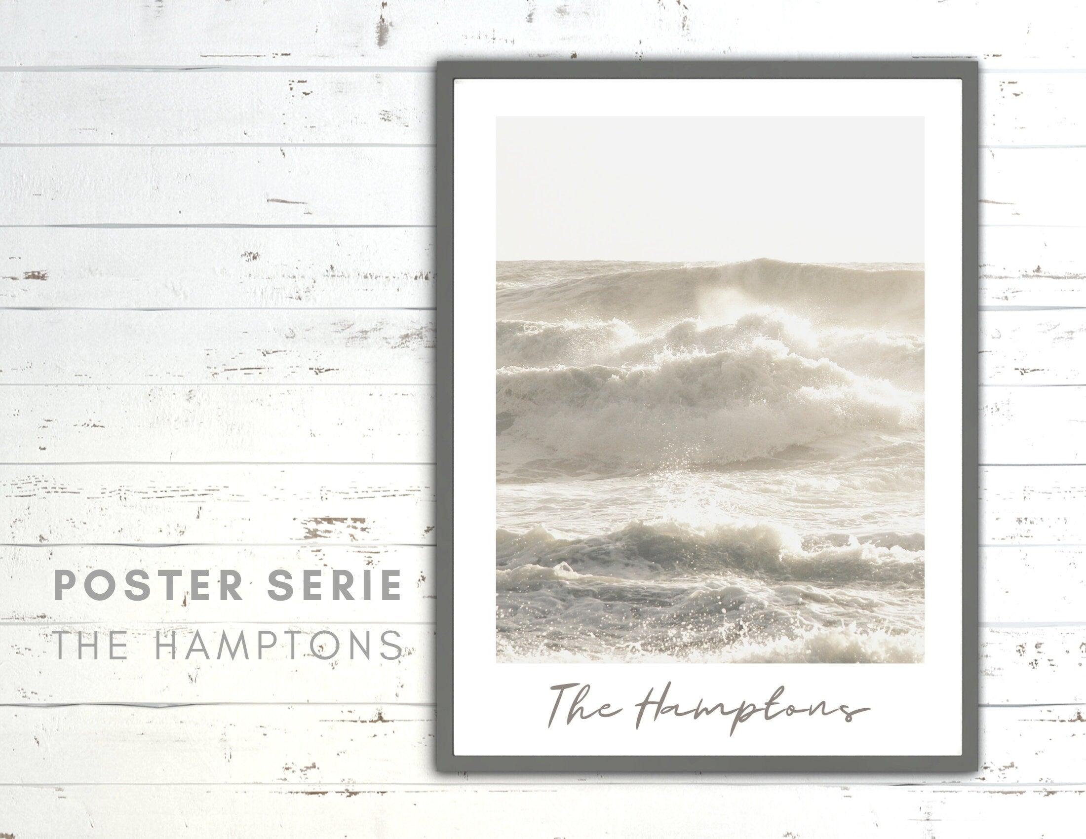 Poster | The Hamptons | Brandung | Meer - Roo's Gift Shop