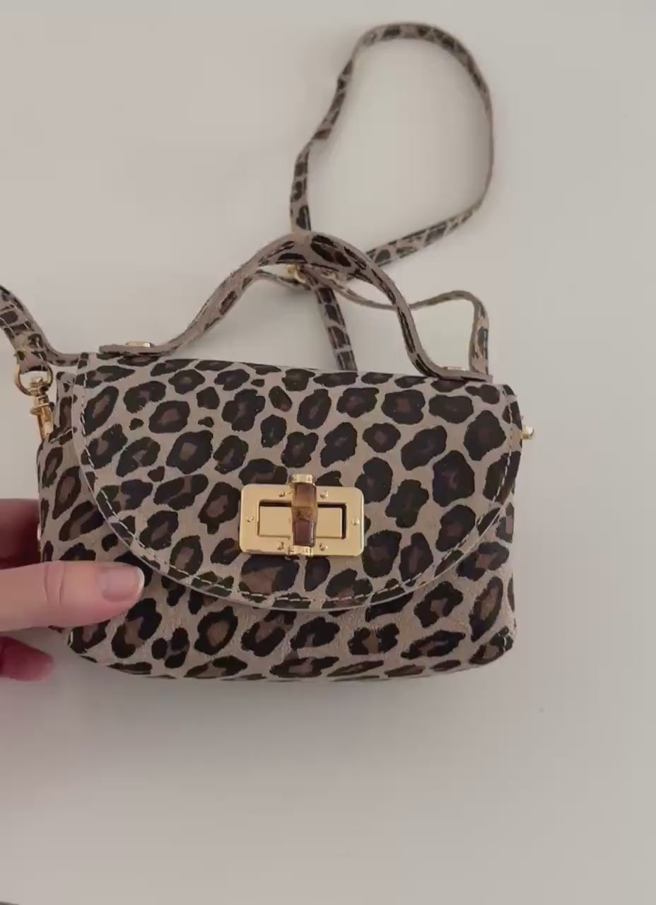 Mini Leo Tasche aus Leder | Leopard | Umhängetasche | Crossbody Bag | Animal Print Leo Look | Echtleder