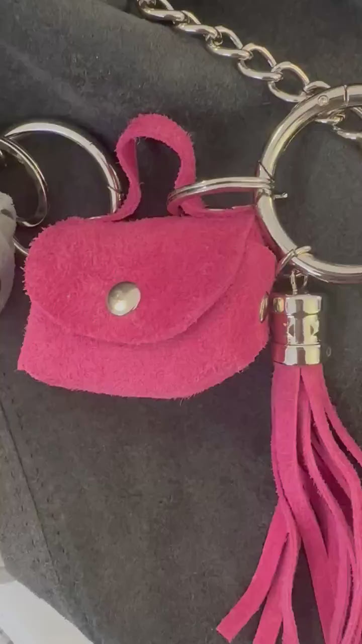 Hobo Tasche aus Veloursleder – Pink, Hellgrau oder Grau | Lässig, stylisch & praktisch