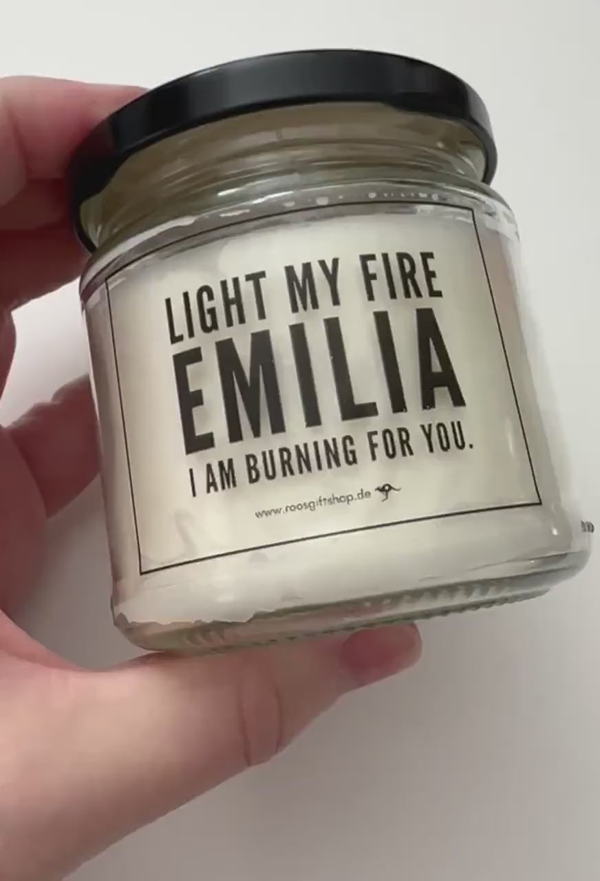 Duftkerze im Glas | Name |  Personalisiert | Light my fire | I Am Burning for You