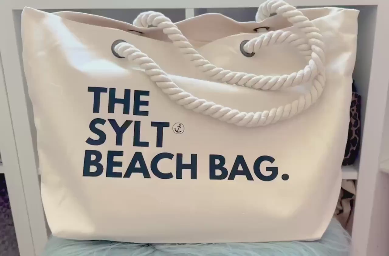 Canvas Tasche SYLT Beach Bag | große Strandtasche | Shopper natur